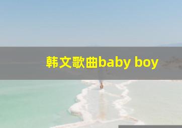 韩文歌曲baby boy